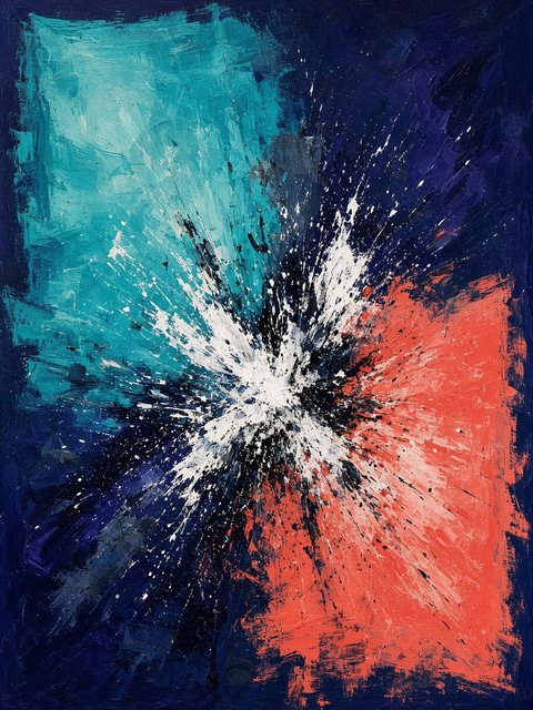 Big Bang Meditation — abstract color-field painting by Kenny Wu, 2026