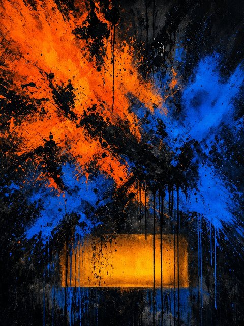 Riot Glow — abstract color-field painting by Kenny Wu, 2026