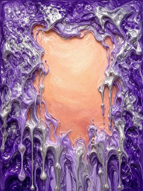 Meltdown Halo — abstract color-field painting by Kenny Wu, 2026