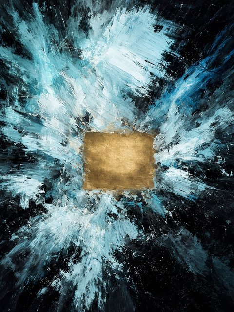 Negative Bloom — abstract color-field painting by Kenny Wu, 2026