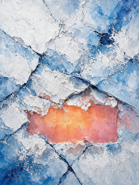 Under the Ice — abstract color-field painting by Kenny Wu, 2026