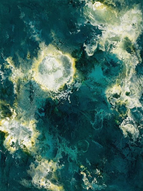 Corrosion Garden — abstract color-field painting by Kenny Wu, 2026